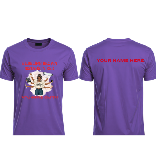 Bubbling Brown Sistahs in Red - Purple Shirt